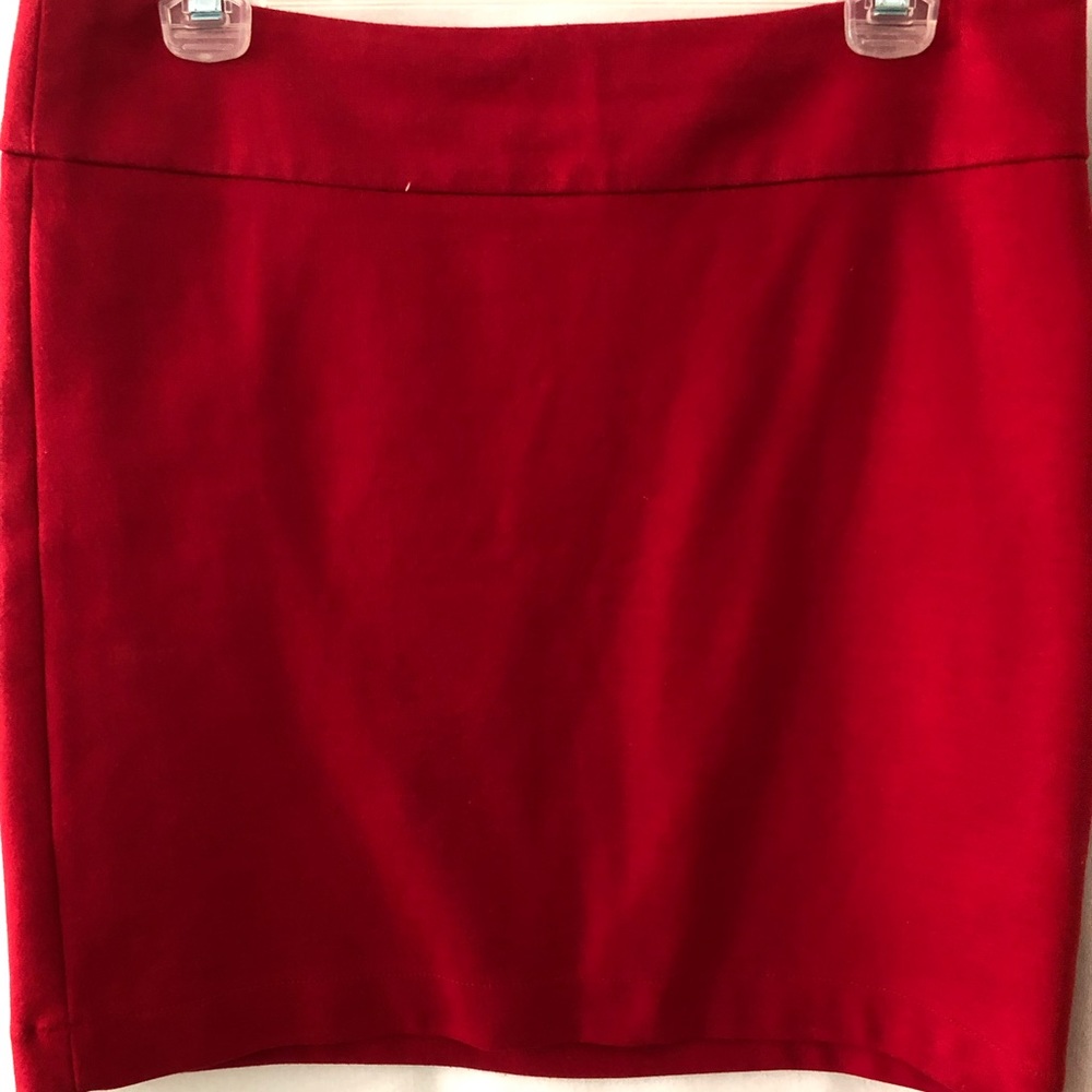 Red light wool skirt, side gold zipper